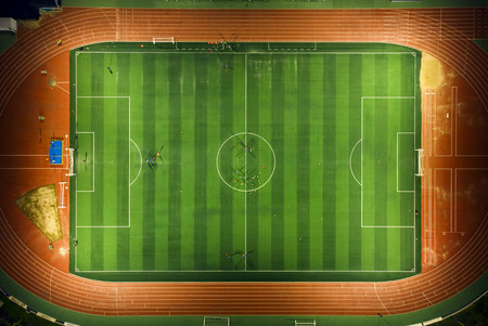 Aerial view of a soccer