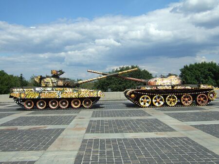 Painted tankの写真素材