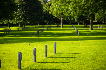 Orglandes,Normandy, France; 4 June 2014: Orglandes Cemetery. German cemetery in Normandy for German combatants during the Second World War.のeditorial素材