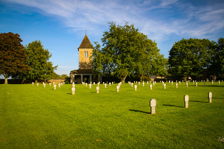 Orglandes,Normandy, France; 4 June 2014: Orglandes Cemetery. German cemetery in Normandy for German combatants during the Second World War.のeditorial素材