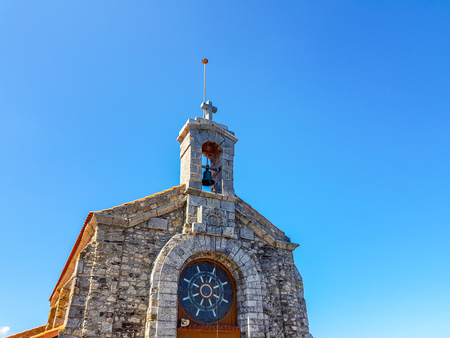 Hermitage of San Juan de Gaztelugatxe at the top of the island of Gaztelugatxe. Vizcaya, Basque Country (Spain).のeditorial素材