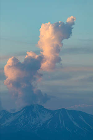 Volcanic eruption in Kamchatka. View of the volcano.