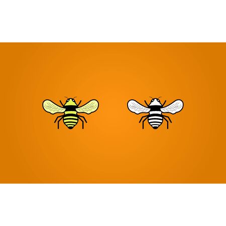 Bee vector image with color and black-white. it can use as icons, clip-art, and on cover any product...