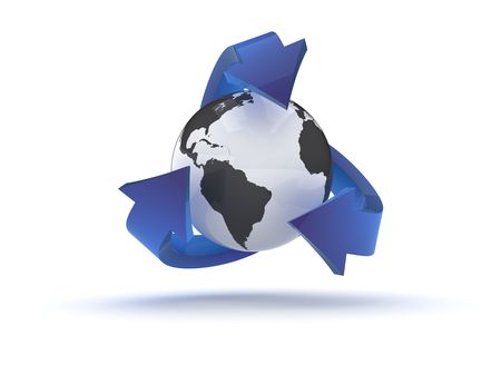 The recycling icon in 3dの写真素材