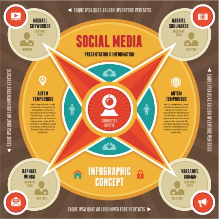 Infographic Concept of Social Media   Business Presentationのイラスト素材