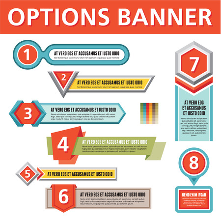 Options Banners for Creative Infographics, layout, diagram, number options, web design, prints のイラスト素材