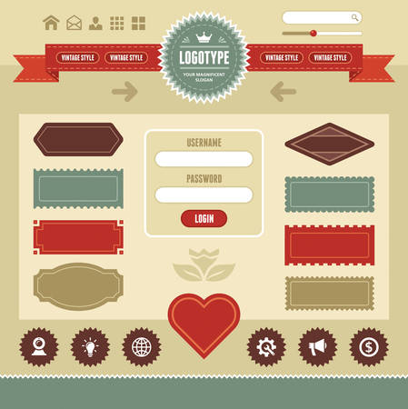 Web Interface Vintageのイラスト素材