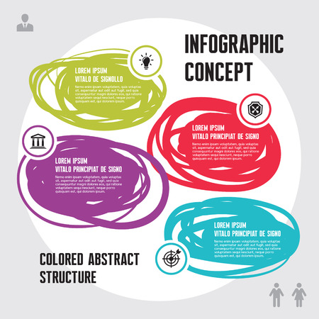 Infographic Business Concept for Presentation - Abstract Vector Scheme with Icons in Flat Design Style のイラスト素材