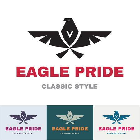 Eagle Pride - Sign in Classic Graphic Style for Business Company - vector logo design templateのイラスト素材