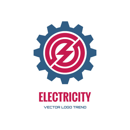 Electricity - vector concept illustration. Gear icon. のイラスト素材