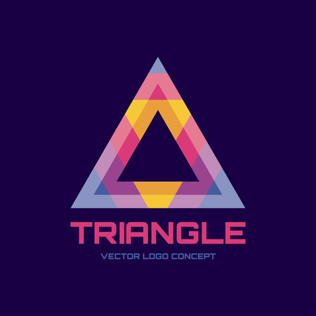 Triangle - vector logo concept illustration. Abstract triangle logo sign. Color pyramid abstract vector logo. Vector logo template. Design element.のイラスト素材