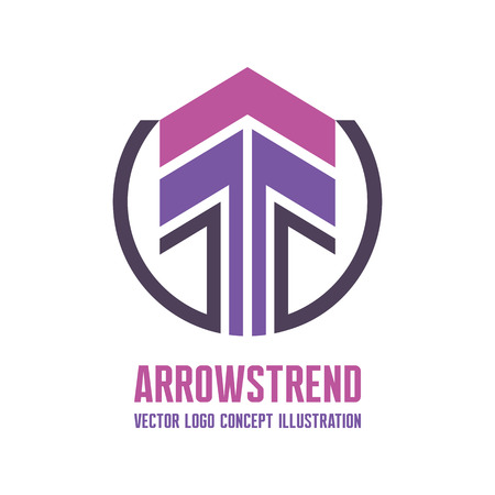 Arrowstrend vector logo concept illustration for business company. Arrows logo sign. Real estate logo. Vector logo template. Design element.のイラスト素材
