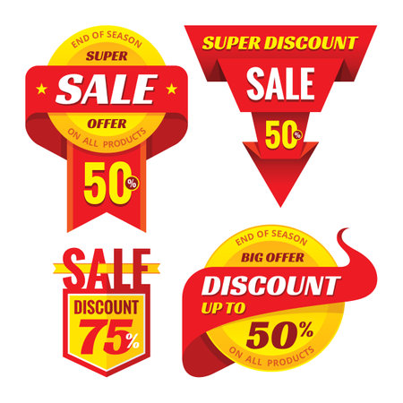 Sale - creative vector badges set. Special discount vector badges collection. Super offer concept stockers. Design elements.のイラスト素材