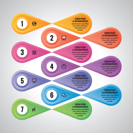 Infographic business concept - abstract vector shapes with text and icons for presentation, brochure, website and other creative projects. Numbered options. Infographic step options.のイラスト素材