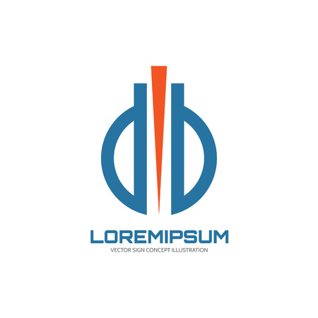 Abstract vector logo - creative concept illustration. Business vector logo template. Abstraction shapes logo design. Abstract geometric logo sign. Vector logo template. Design element.のイラスト素材
