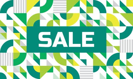 Sale - abstract geometric banner. Vector background concept illustration in green colors. Design layout.のイラスト素材