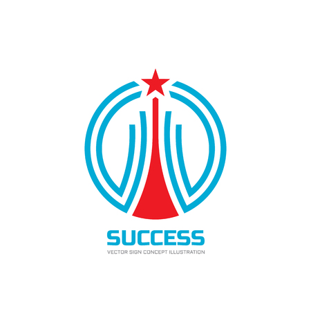 Success - abstract vector. Design elements with star sign. Development symbol. Growth and start-up concept illustration.のイラスト素材