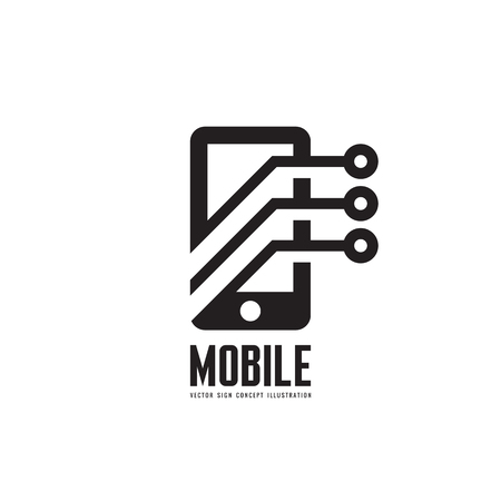 Mobile phone vector template concept illustration. Smartphone creative sign. Modern technology. Cellphone symbol. Tablet PC icon. Design element.のイラスト素材