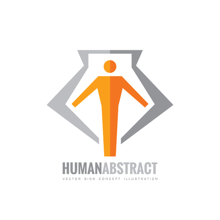 Human character vector concept illustration. Abstract man figure symbol. People icon. Design element.のイラスト素材