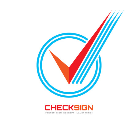 Vector icon of check box - logo template illustration. Universal business sign for answer of yes. Concept symbol.のイラスト素材