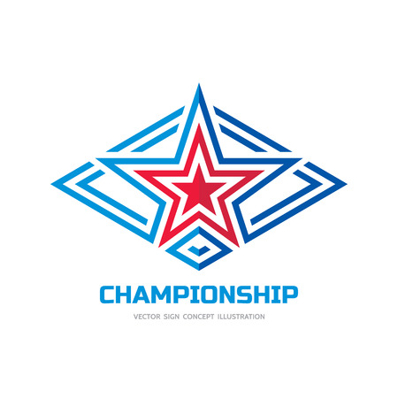 Cmapionship - vector logo template concept illustration. Star sign in rhombus shape. Abstract symbol. Design element.のイラスト素材