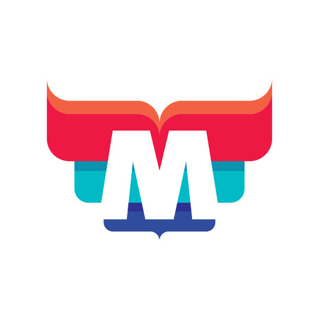 M letter - vector business logo template concept illustration for corporate identity. Abstract geometric creative sign. Graphic design element.のイラスト素材