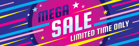 Mega sale discount - vector layout concept illustration.のイラスト素材
