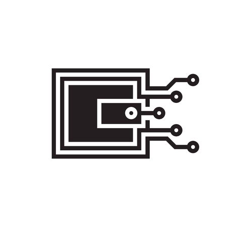 Digital money wallet - vector icon sign concept illustration in black color on white background. Purse creative logo symbol.のイラスト素材