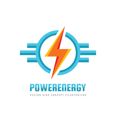 Lightning - vector logo template concept illustration. Electricity power icon. Modern technology sign. Design element.のイラスト素材