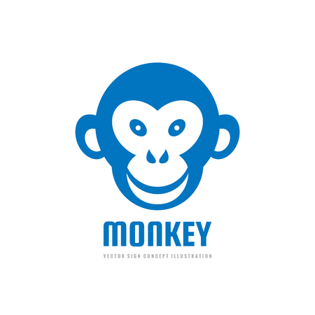 Monkey head smile template concept illustration.のイラスト素材