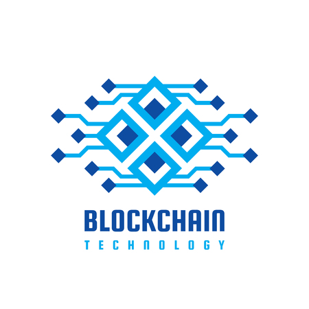 Blockchain concept business template vector illustration. Future technology creative sign. Digital cryptocurrency icon. Computer electronic symbol.のイラスト素材