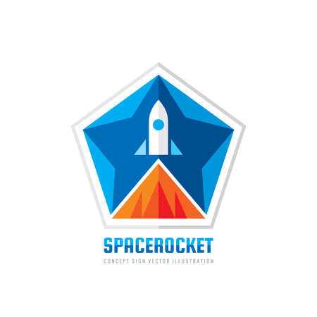Space rocket - concept logo template vector illustration. Abstract creative sign. Progress start-up icon. Graphic design element.のイラスト素材