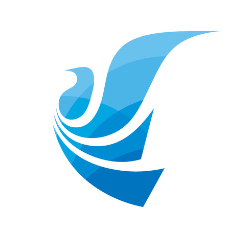 Flight bird - concept logo template vector illustration. Abstract wings creative sign. Dove symbol. Graphic design element.のイラスト素材