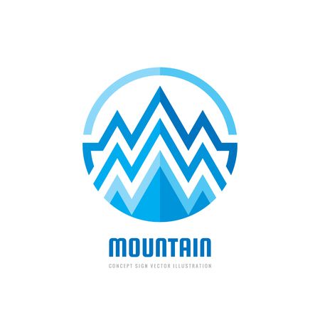 Mountain - vector logo template concept illustration. Expedition mountaineering sign. Tourism symbol. Graphic design element.のイラスト素材