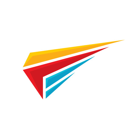 Abstract wing - concept icon template illustration. Dynamic transport sign. Active sport fitness symbol. graphic design element.のイラスト素材