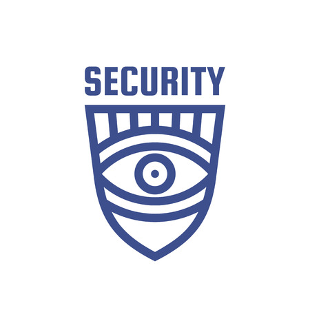 Security concept logo design. Eye and shield sign.のイラスト素材