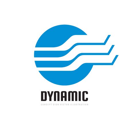 Dynamic wing - vector   design. Abstract shape in circle creative sign. Transport icon.のイラスト素材