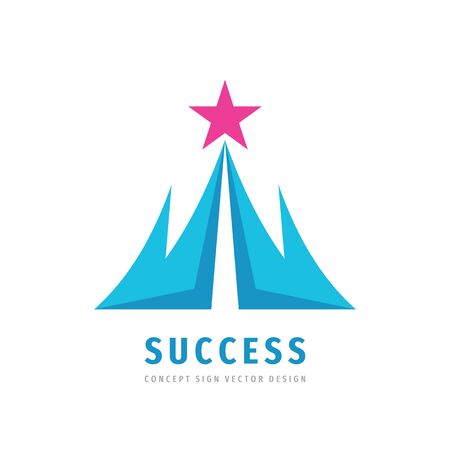 Success - vector logo template concept illustration. Progress creative abstract logo sign. Award winner logo insignia. Star icon. Graphic design element.のイラスト素材