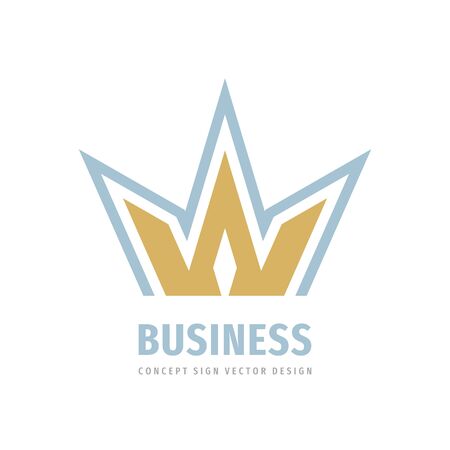 Crown logo template design. Luxury royal concept logo sign. Vector illustration.のイラスト素材