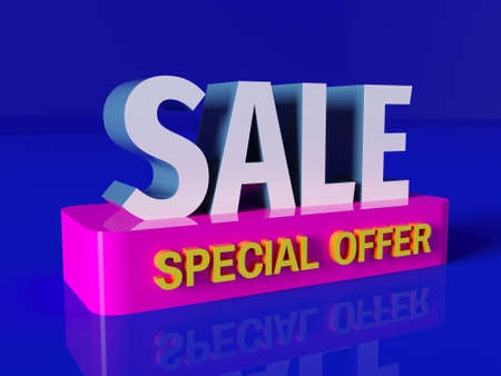 Sale abstract banner graphic design - 3d render illustration. Discount special offer concept poster....