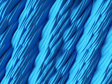 Background abstract structure - 3d rendered concept design poster. Decorative geometrical creative banner. Bitmap raster digital illustration in low lopy style. Blue color.の写真素材