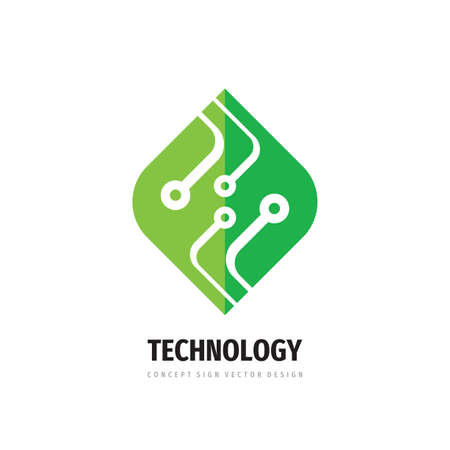 Technology green leaf - concept  design.のイラスト素材