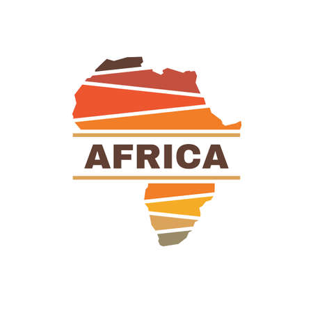 Africa silhouette concept logo design. African continent creative logo sign. Exotic tourism logo symbol. Vector illustration.のイラスト素材