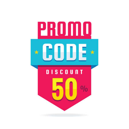 Promo code coupon design. Buy now% percent. Advertising promotion banner for discount sale.のイラスト素材