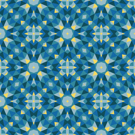 Abstract geometric background. Seamless pattern design. Blue color. Mosaic decorative structure....