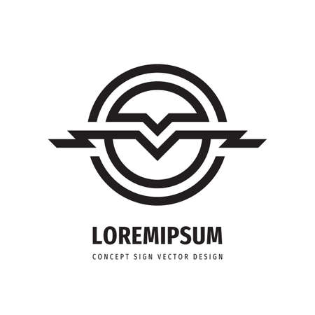 Business concept logo design. Transport logistic delivery logo sign. Electricity lightning energy power logo symbol. Vector illustration.のイラスト素材
