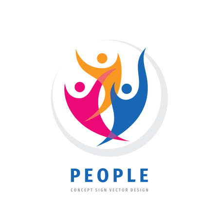 Social media - vector logo template concept illustration. Human character. People logo sign. Abstract logo symbol. Design element.のイラスト素材