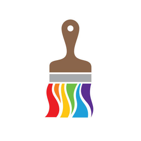 Paint brush - vector  sign concept illustration. Painting art abstract background. Decorative design element.のイラスト素材