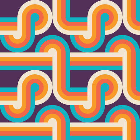 Abstract geometric vector background design. Graphic pattern seamless. Red, blue, orange bright colors.のイラスト素材