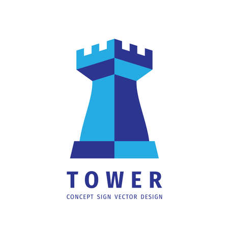 Tower protection - vector logo concept illustration. Abstract castle sign. Design element.のイラスト素材